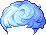 파란색 산구름 헤어