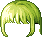 초록색 레인 뱅 헤어